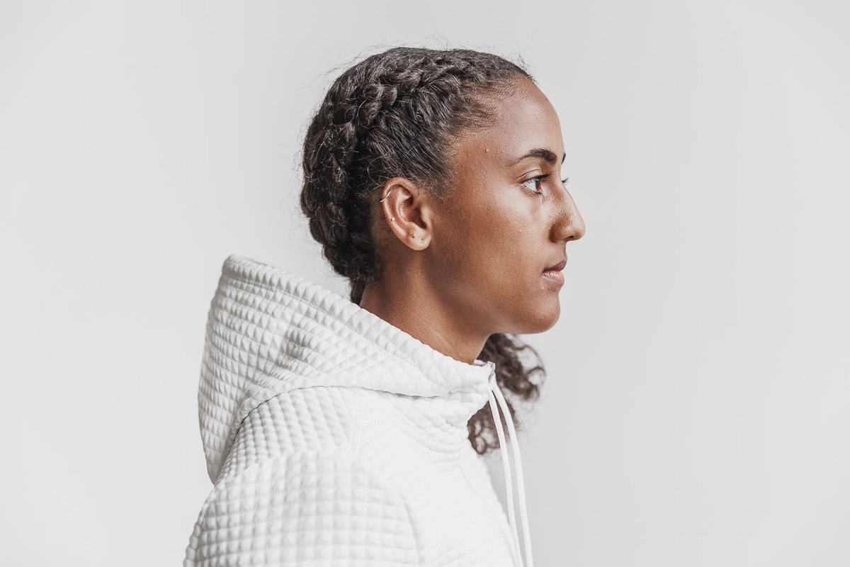 Nobull Quilted Zip-up Women's Jackets White | Australia (QX9815)